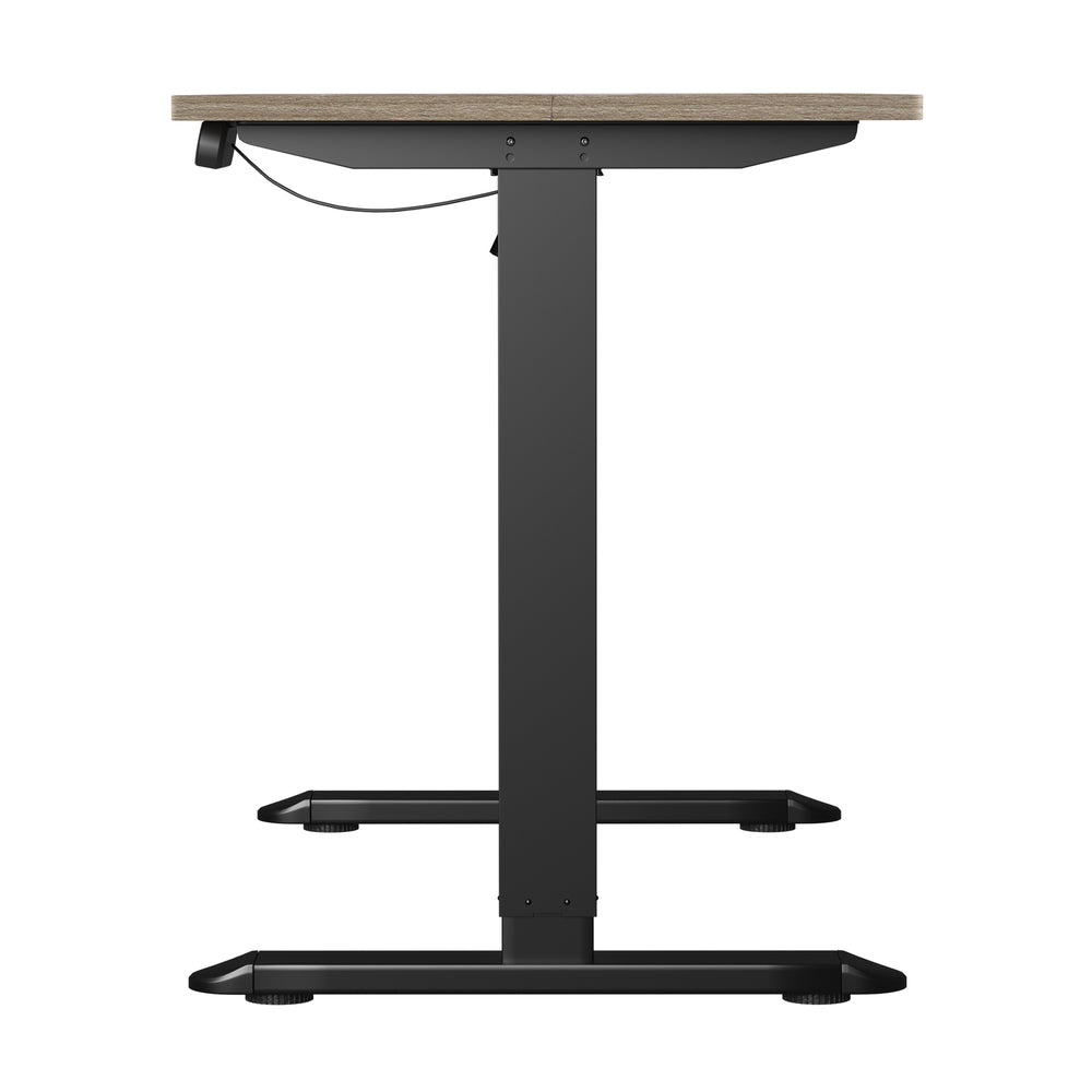 Electric Standing Desk Single Motor Black&Grey-Oak 140CM