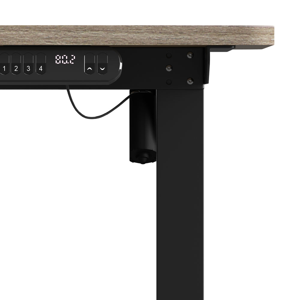 Electric Standing Desk Single Motor Black&Grey-Oak 140CM