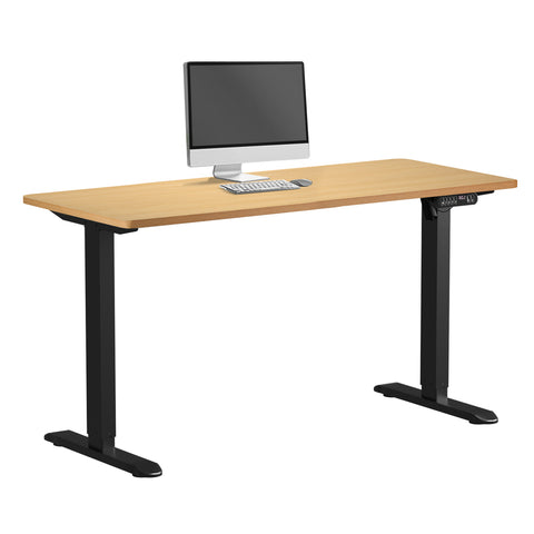 Electric Standing Desk Single Motor Black&Grey-Oak 140CM