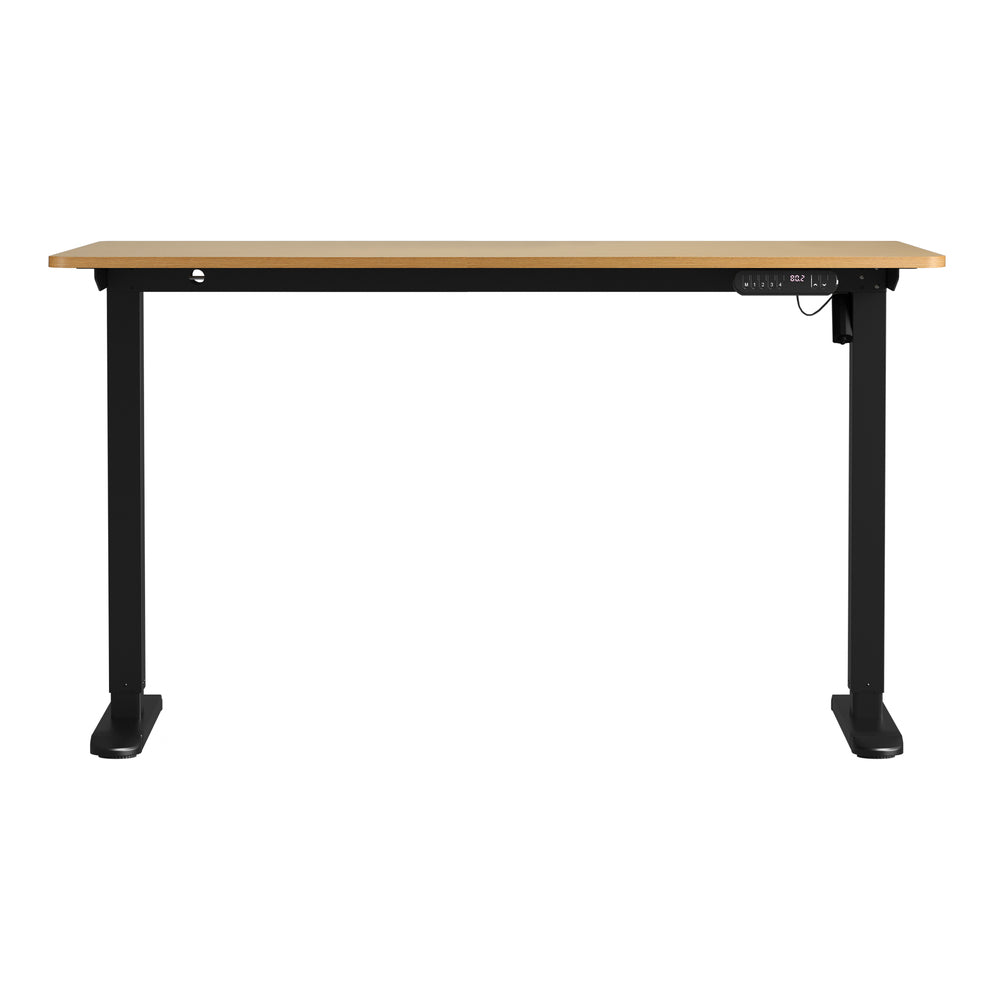 Electric Standing Desk Single Motor Black&Grey-Oak 140CM