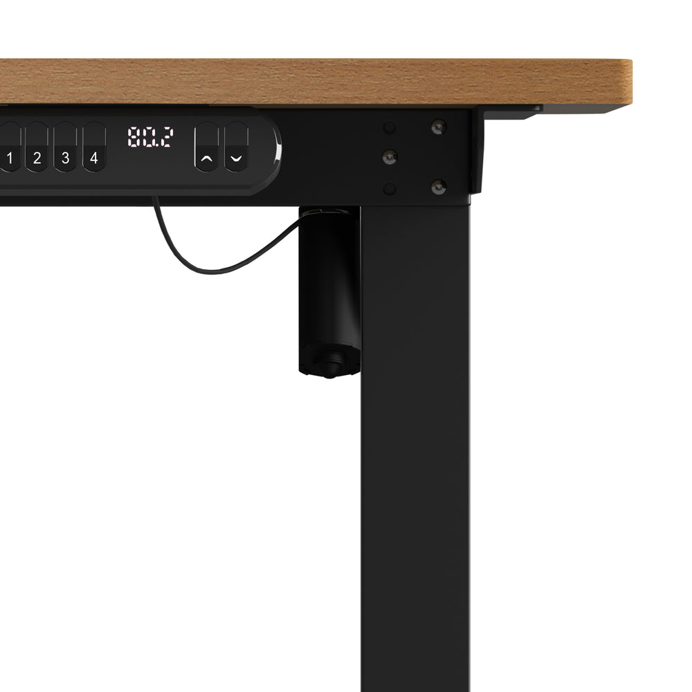 Electric Standing Desk Single Motor Black&Grey-Oak 140CM