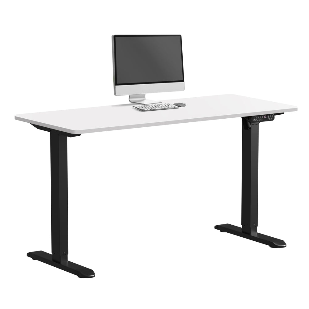 Electric Standing Desk Single Motor Black&Grey-Oak 140CM