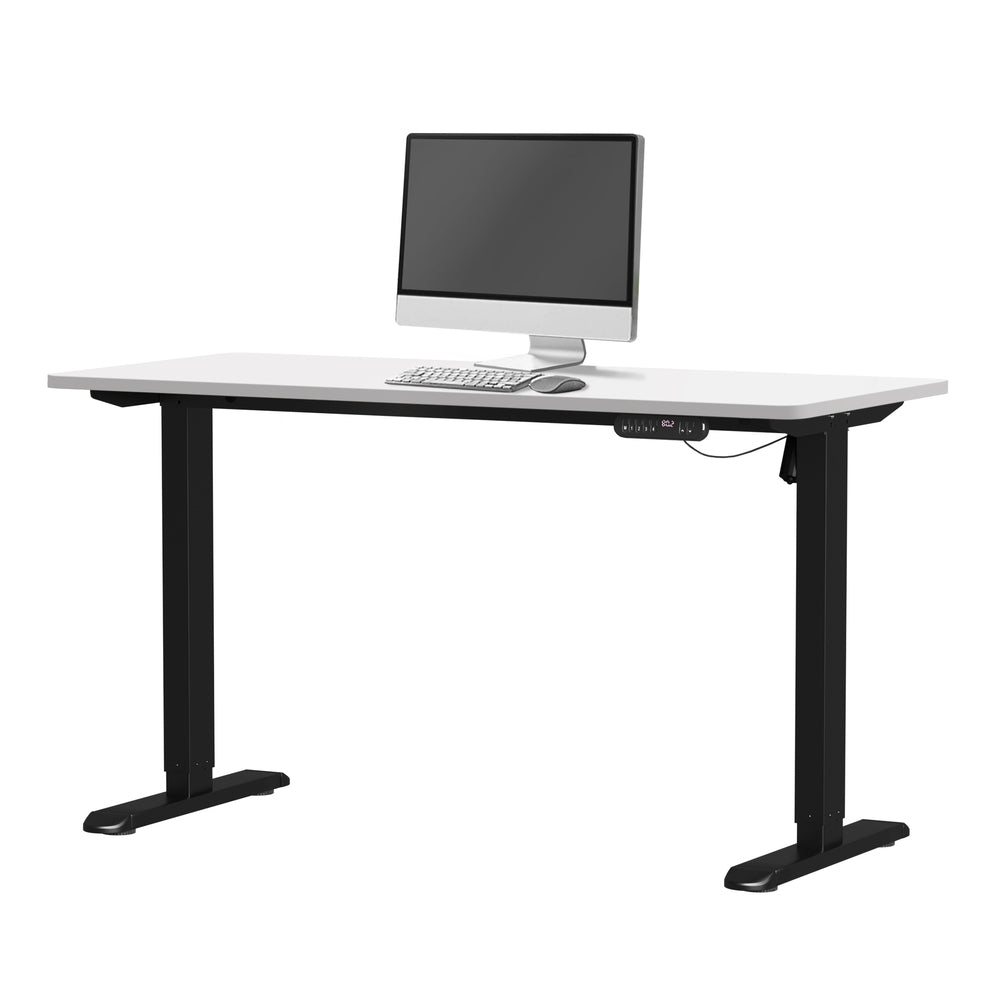 Electric Standing Desk Single Motor Black&Grey-Oak 140CM