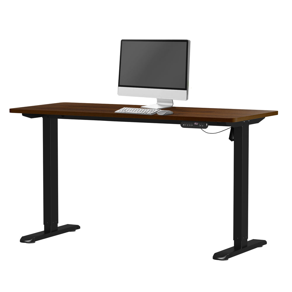 Electric Standing Desk Single Motor Black&Grey-Oak 140CM