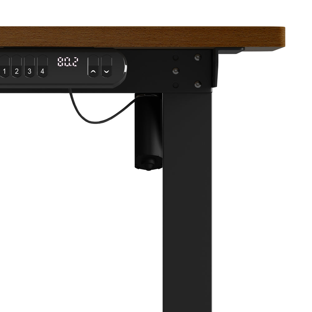 Electric Standing Desk Single Motor Black&Grey-Oak 140CM