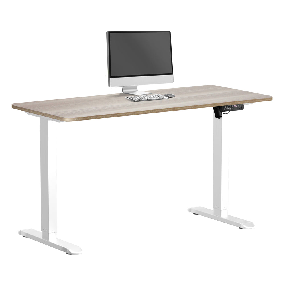 Electric Standing Desk Single Motor Black&Grey-Oak 140CM