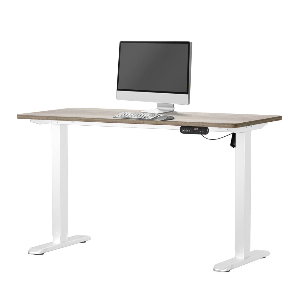 Electric Standing Desk Single Motor Black&Grey-Oak 140CM