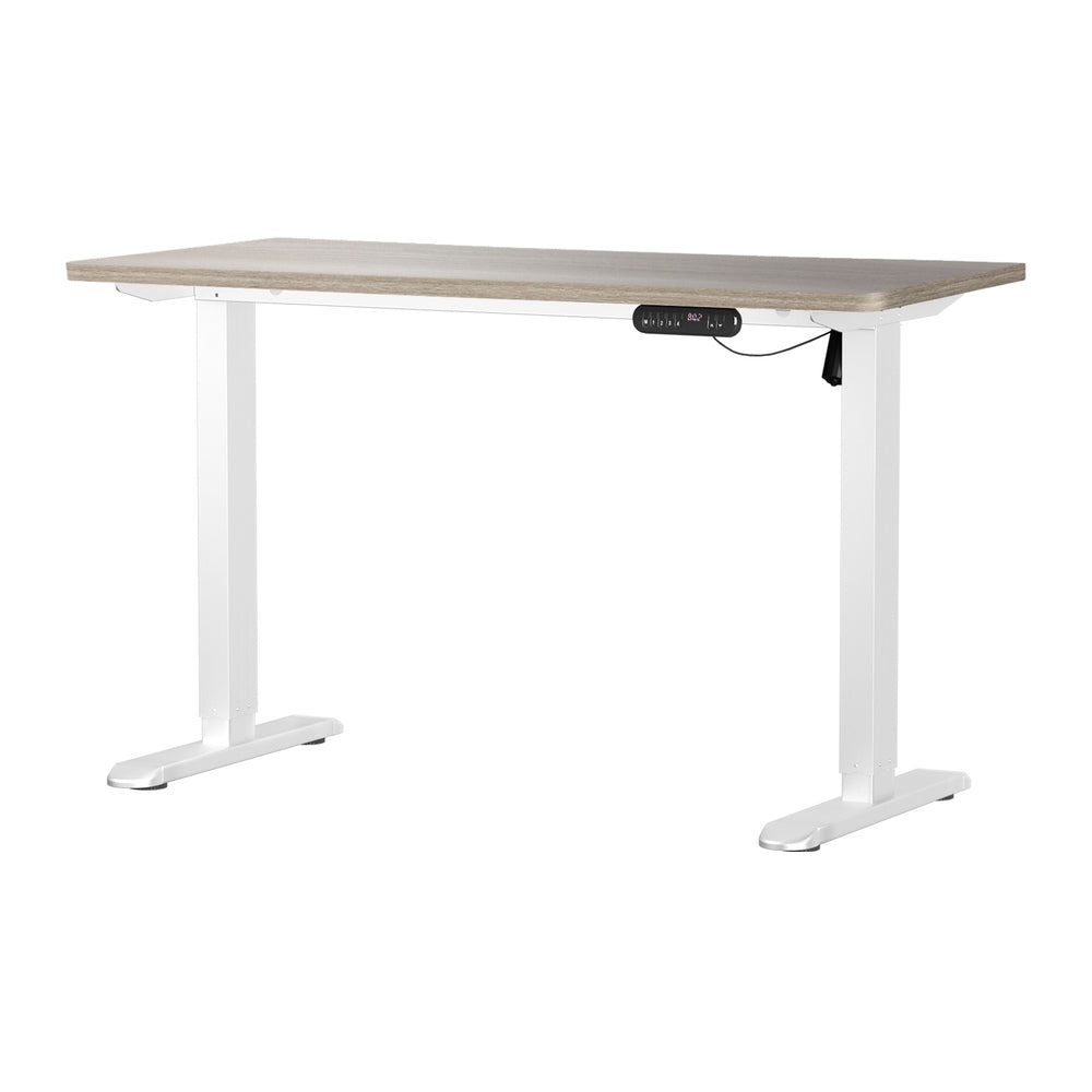 Electric Standing Desk Single Motor Black&Grey-Oak 140CM