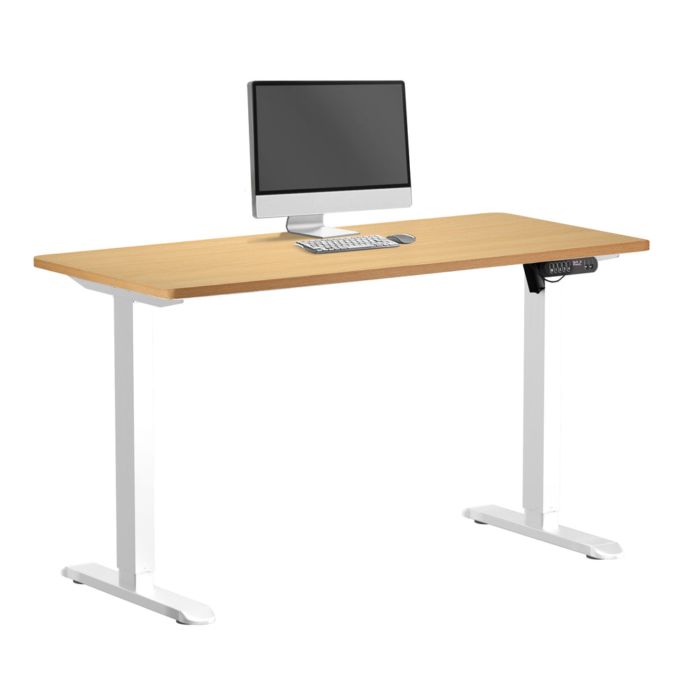 Electric Standing Desk Single Motor Black&Grey-Oak 140CM