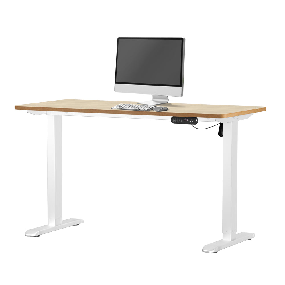 Electric Standing Desk Single Motor Black&Grey-Oak 140CM