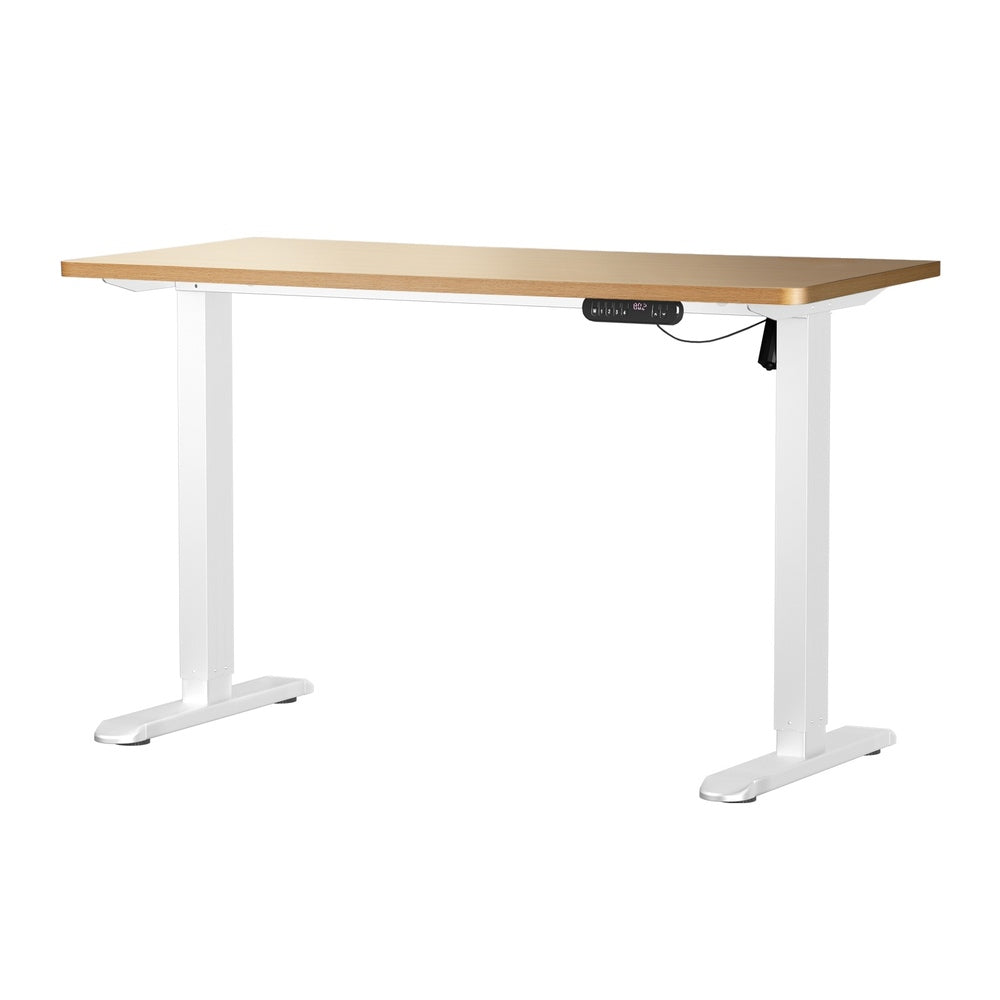 Electric Standing Desk Single Motor Black&Grey-Oak 140CM