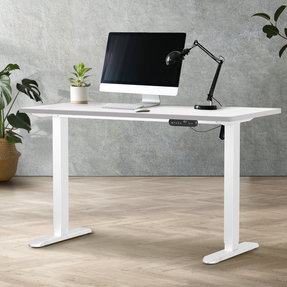 Electric Standing Desk Single Motor Black&Grey-Oak 140CM