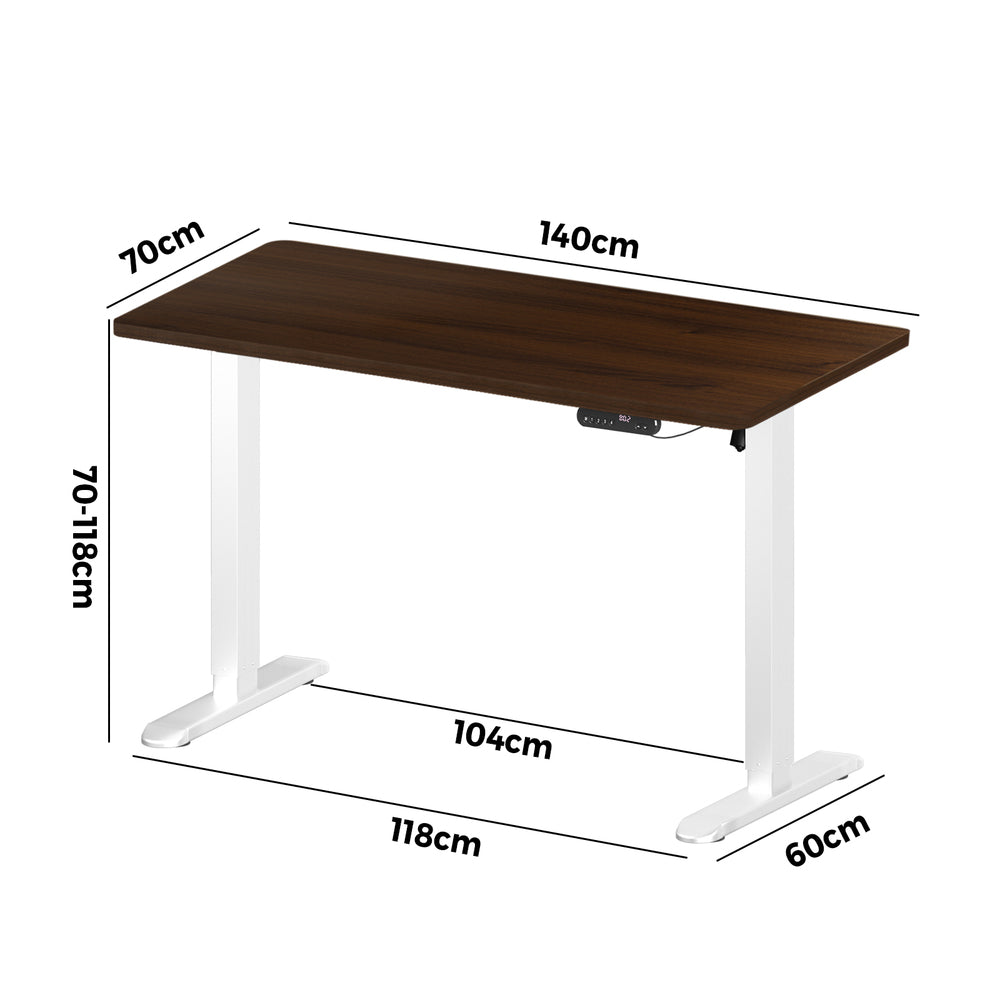 Electric Standing Desk Single Motor Black&Grey-Oak 140CM