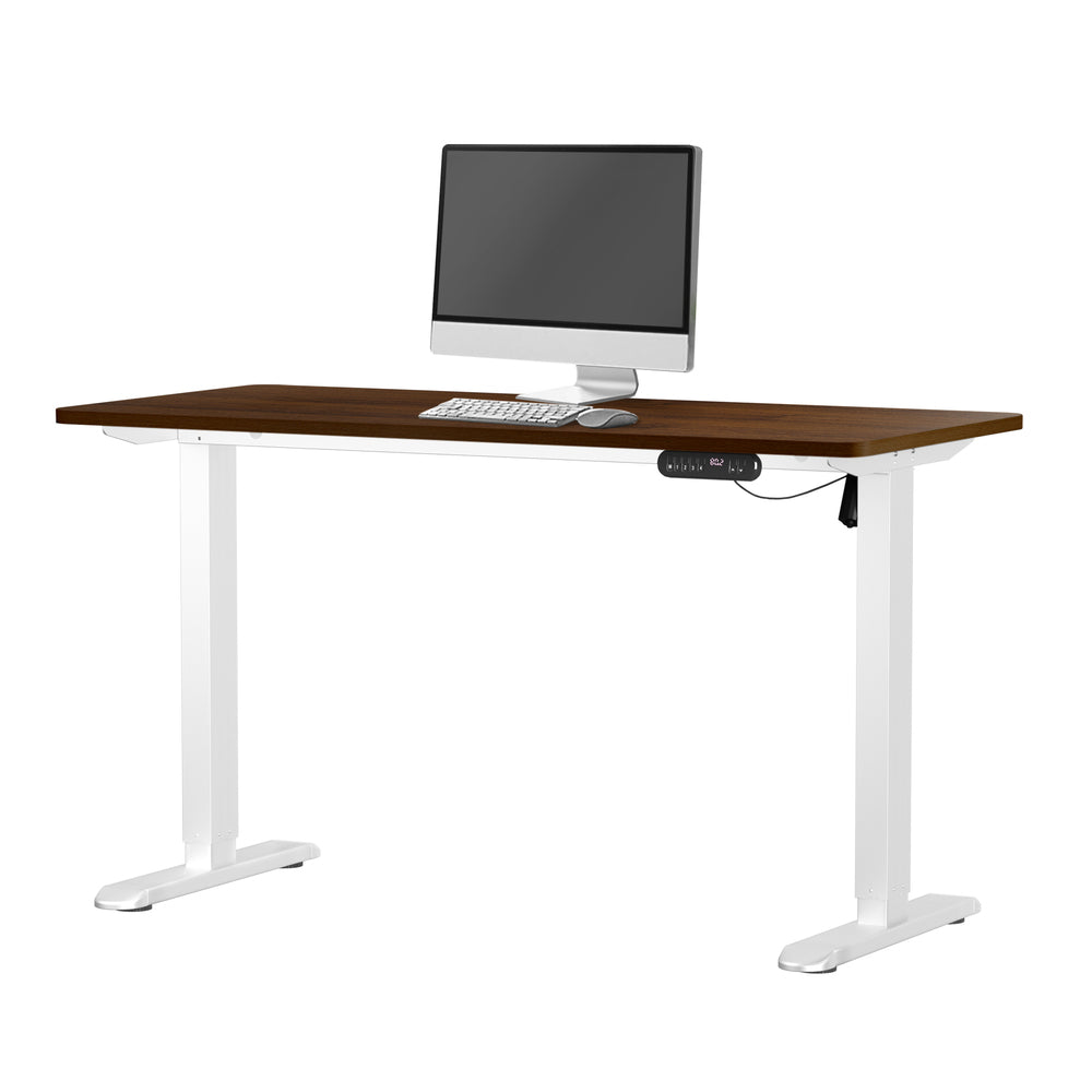 Electric Standing Desk Single Motor Black&Grey-Oak 140CM