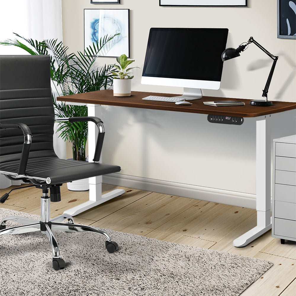 Electric Standing Desk Single Motor Black&Grey-Oak 140CM