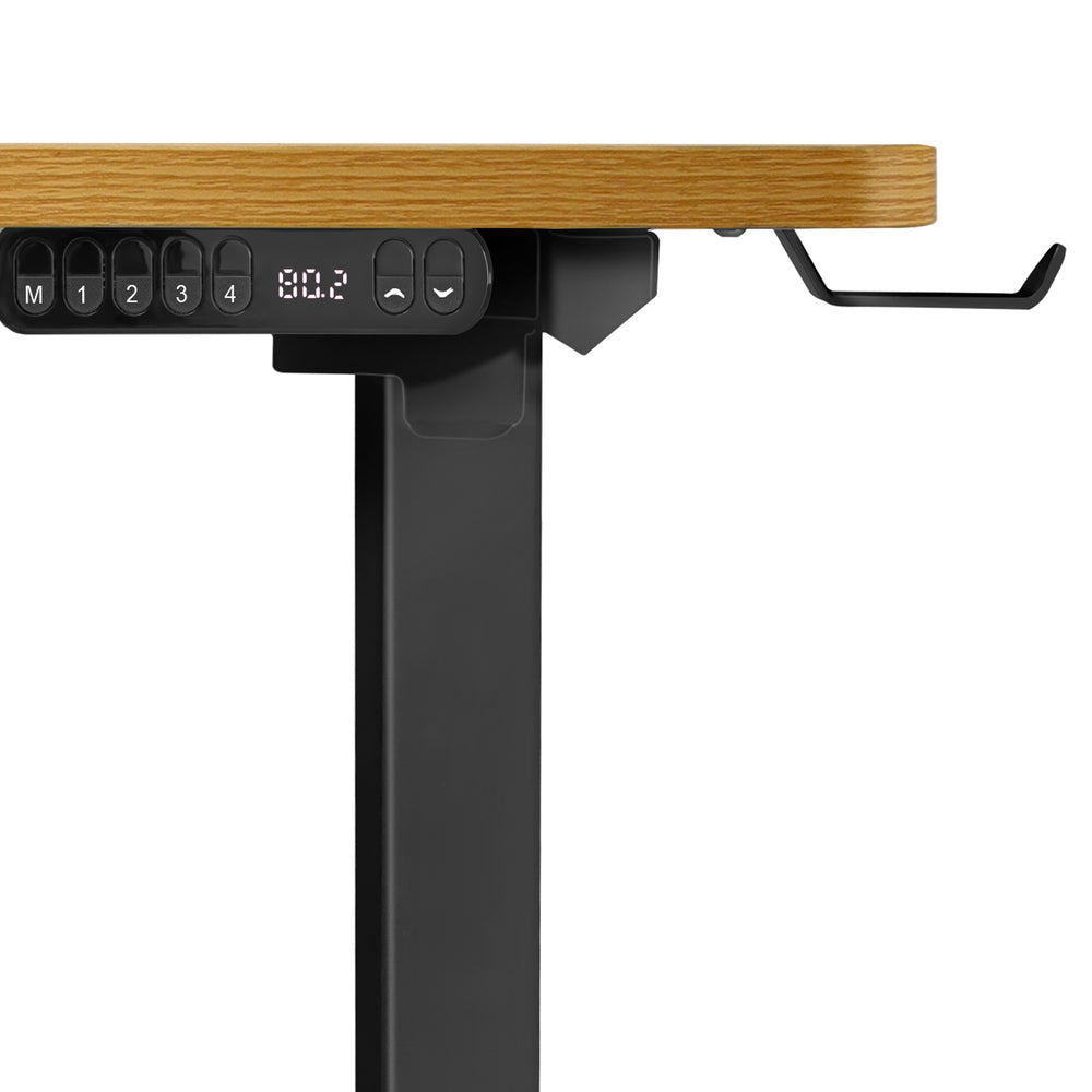 L-shape Electric Standing Desk Single Motor 145CM Black&Oak