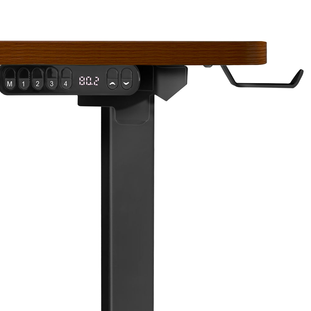 L-shape Electric Standing Desk Single Motor 145CM Black&Oak