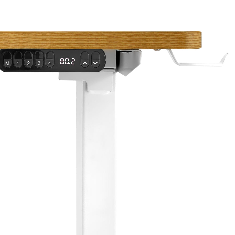 L-shape Electric Standing Desk Single Motor 145CM Black&Oak