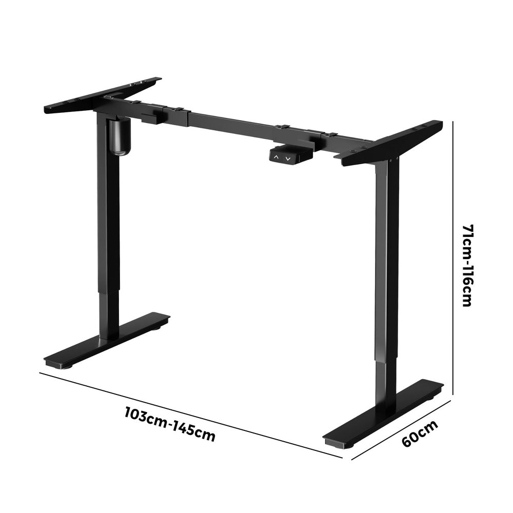 Standing Desk Frame Only with Single Motor Electric Sit Stand Desk Adjustable Height Workstation Black