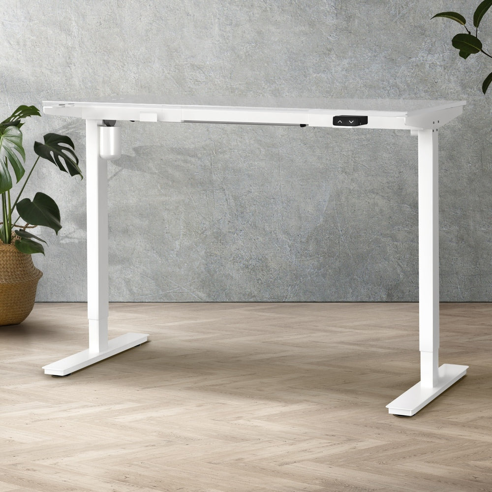 Standing Desk Frame Only Single Motor Electric Sit Stand Desk Adjustable White