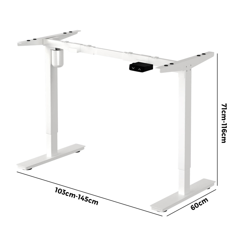 Standing Desk Frame Only Single Motor Electric Sit Stand Desk Adjustable White