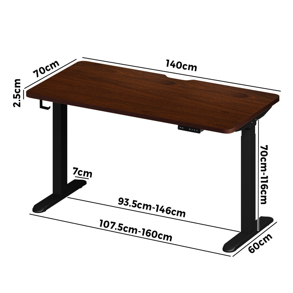 Standing Desk Wireless Charging Dual Motor 140CM Black/White