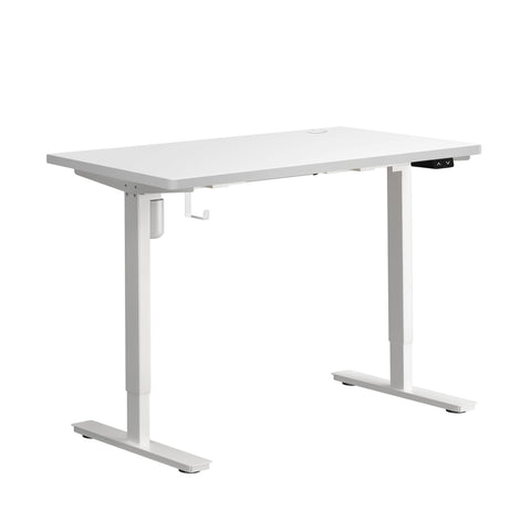 Electric Standing Desk Single Motor Height Adjustable Sit Stand Table White and Walnut 120cm