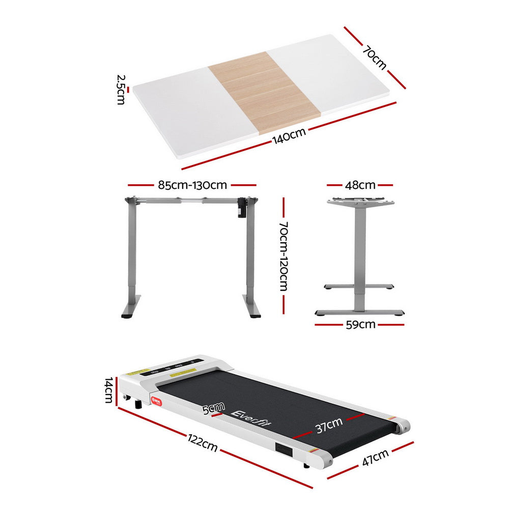 140CM Automatic Standing Desk & Walking Pad Treadmill