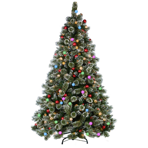 Snowy Bristle 2.7m Multicolour Pre-Lit Christmas Tree with 2870 Tips