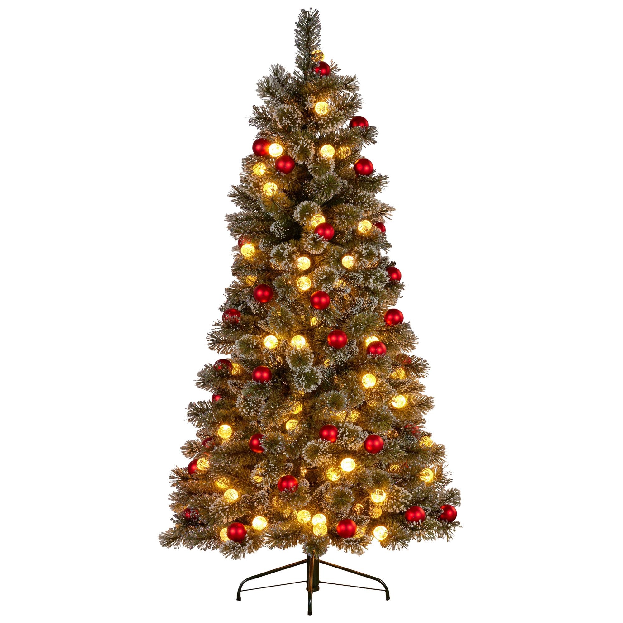 Snowy Bristle 2.3m Slim Multicolour Pre-Lit Christmas Tree with 917 Tips