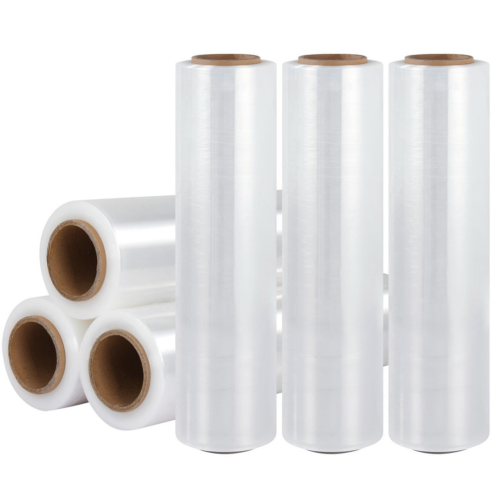 500mm x 400m Clear Stretch Film Pallet Shrink Wrap - 6 Rolls