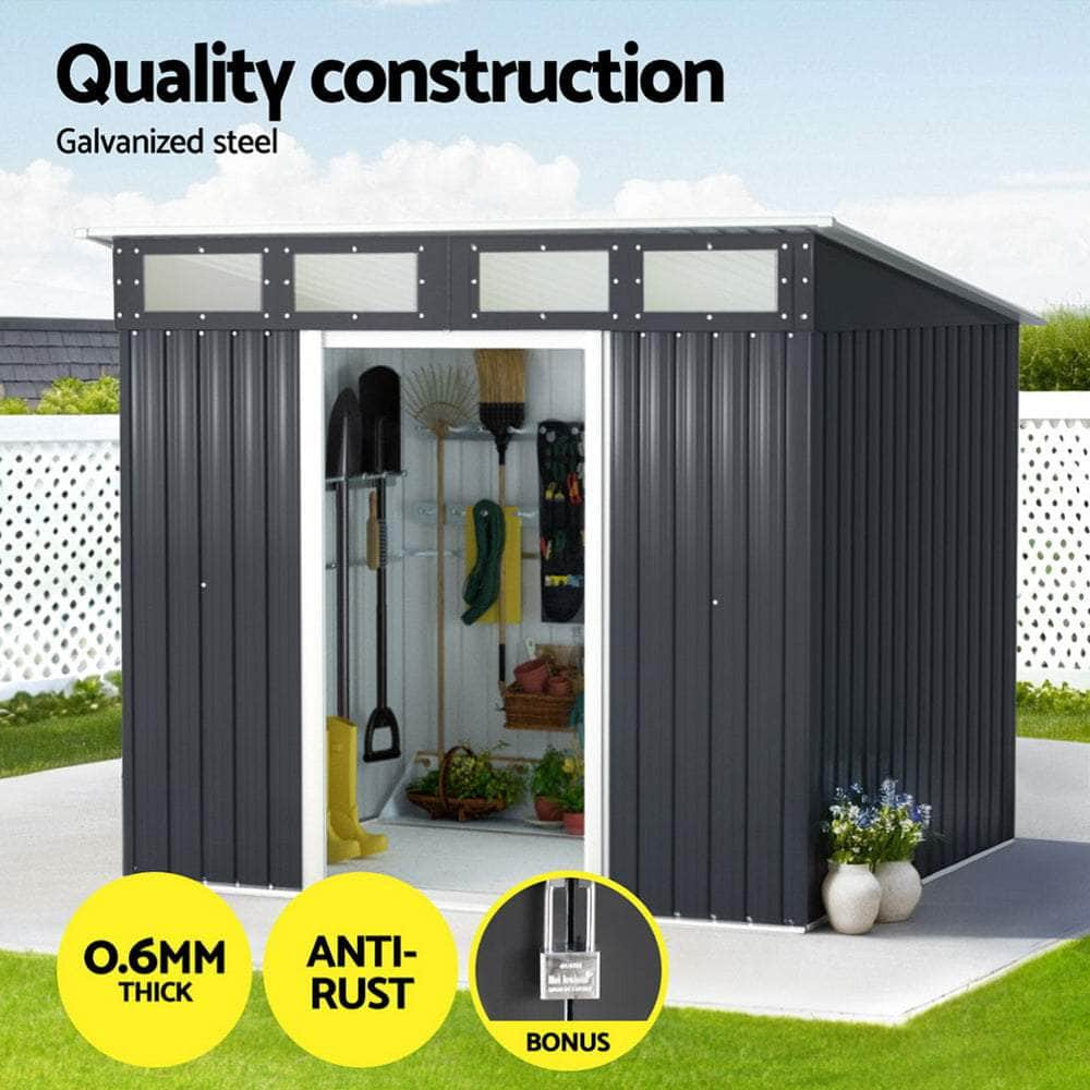 Garden Shed 2.38X1.99M Outdoor Storage Tool Workshop House Shelter