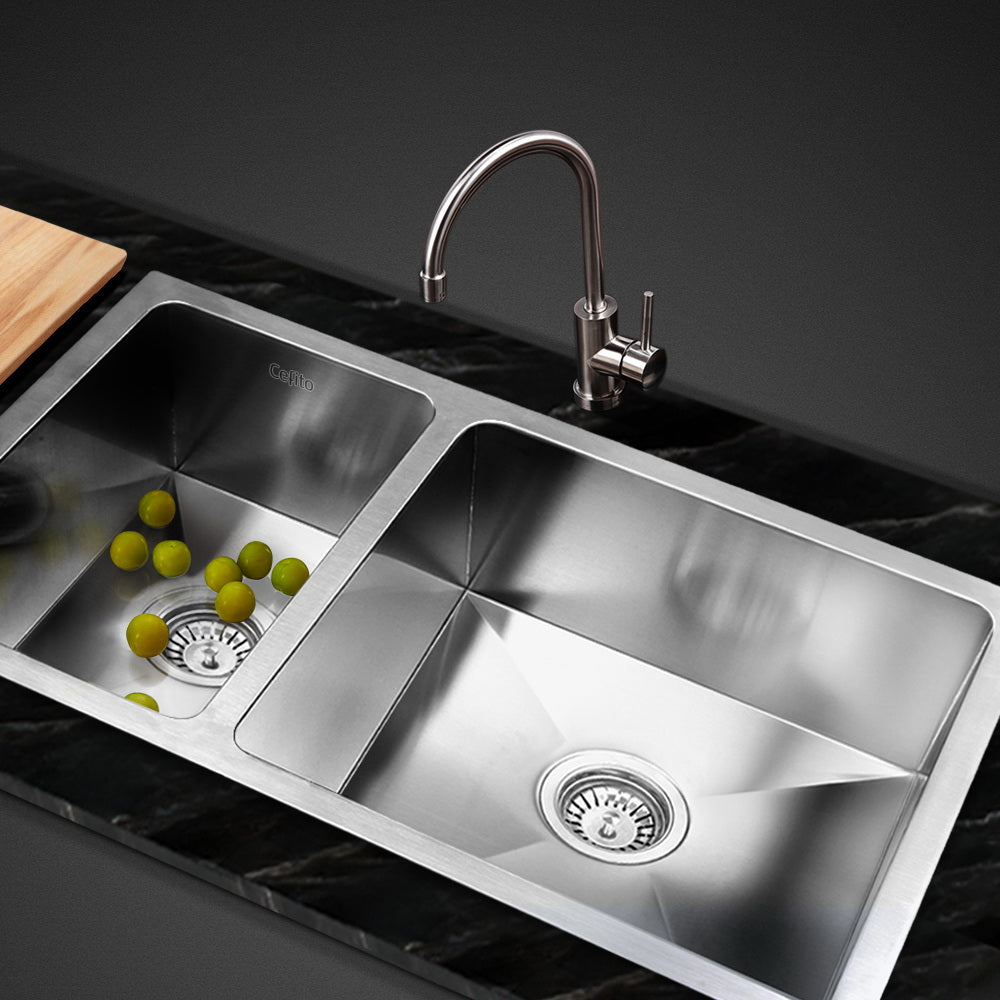 Kitchen Sink 71X45Cm Stainless Steel Basin Double Bowl Laundry Silver