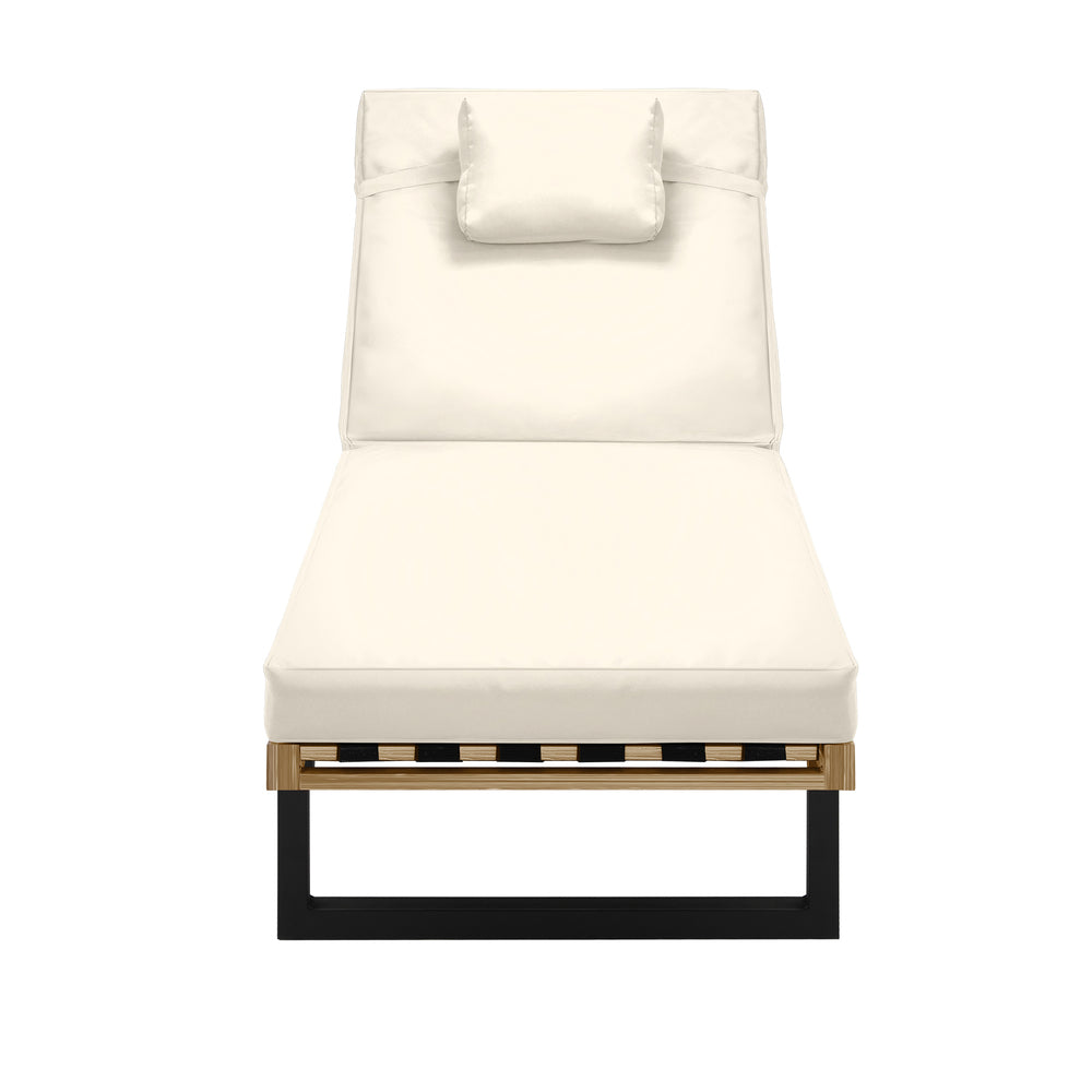 Sun Lounge Outdoor Lounger Beige/Grey