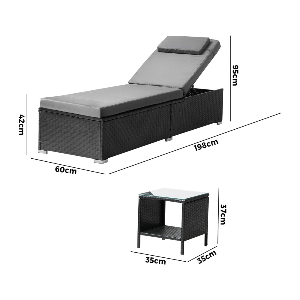 Sun Lounge with Table Outdoor Set