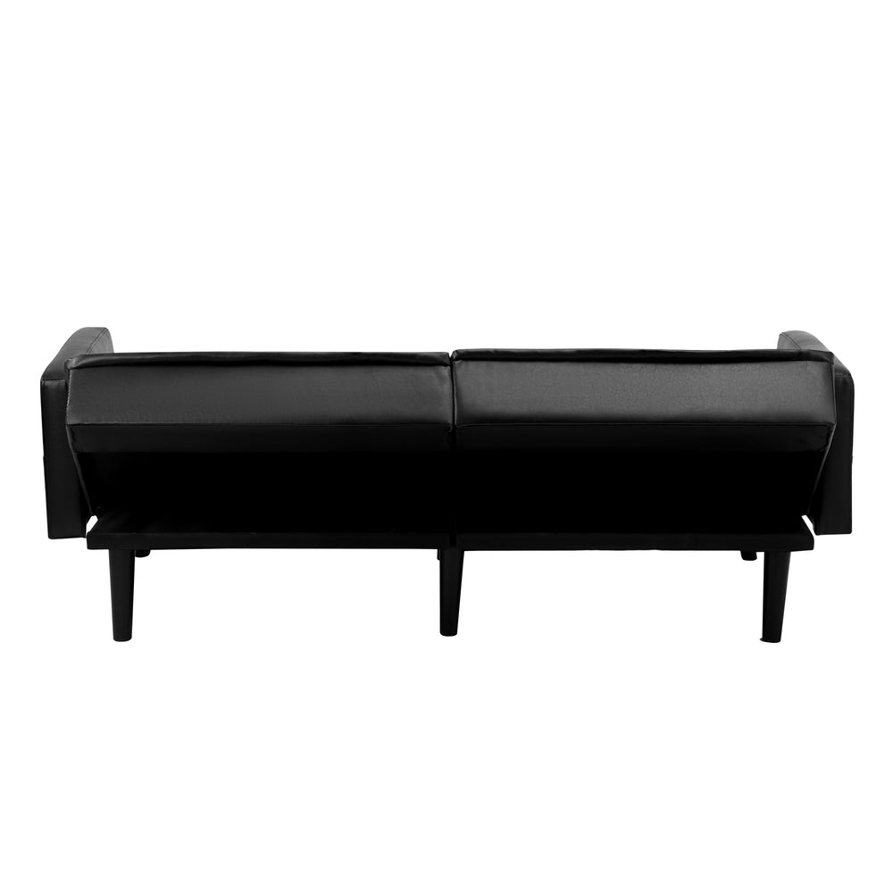 Sofa Bed Velvet Leather 3-Seater Green/Grey/Black