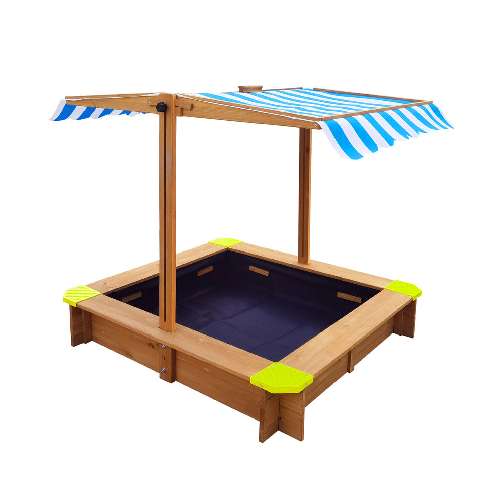 Mazam Sandpit Kids Toy Sandbox with Canopy 95 x 95 x 95cm