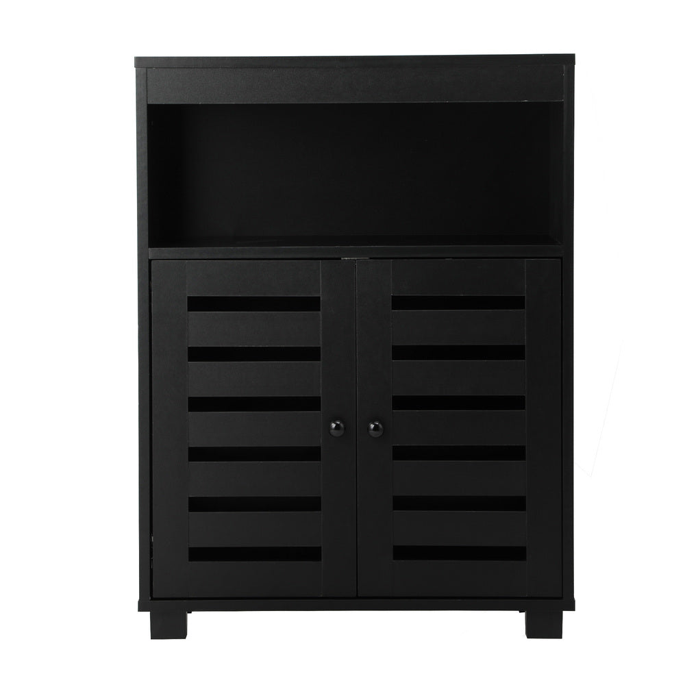 Shoes Storage Cabinet 2 Doors Black Set of 3