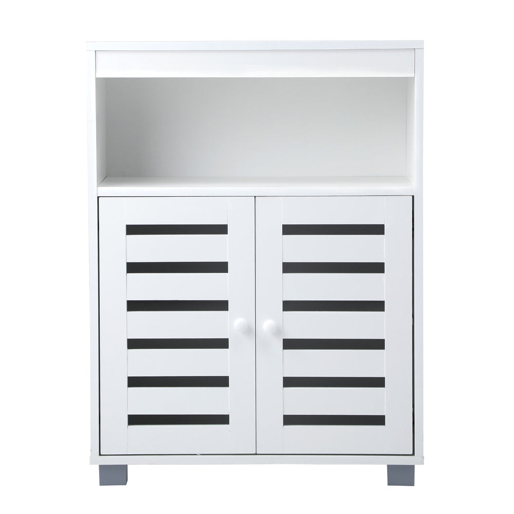 Shoes Storage Cabinet Organiser Shelf 2 Doors White