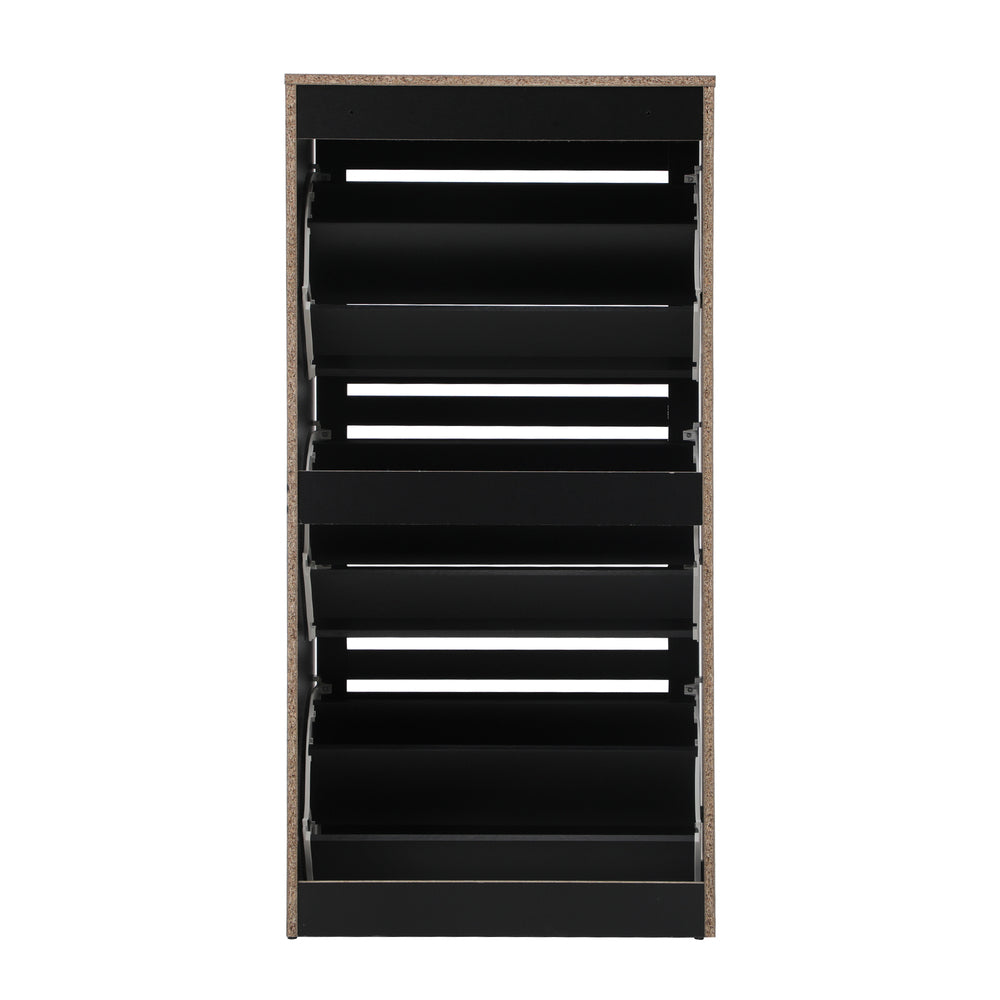 Shoe Storage Cabinet 3 Doors 45 Pairs Black