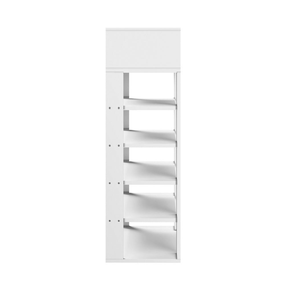 Shoes Storage Rack 5-tier Shelves with Drawer Black/Natural/White