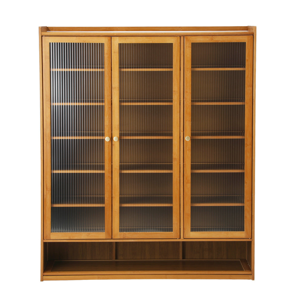 Shoe Storage Cabinet 3/4 Doors 7 Shelves Brown