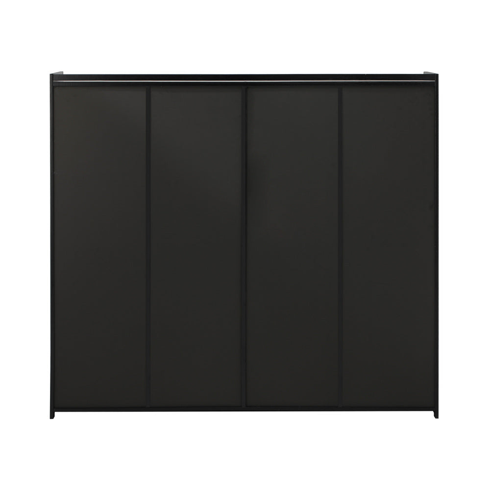 Shoe Storage Cabinet 4 Doors Shelf Black