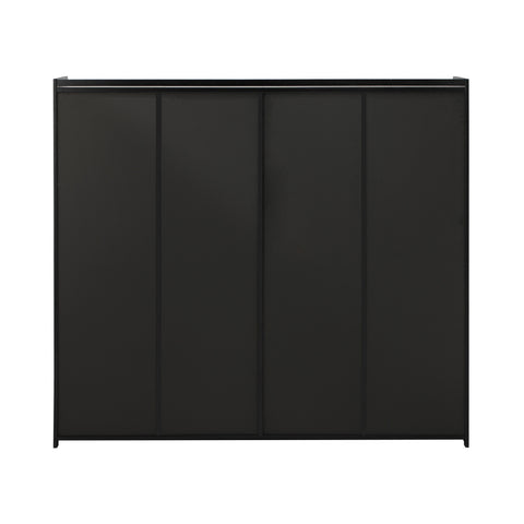 Shoe Storage Cabinet 4 Doors Shelf Black