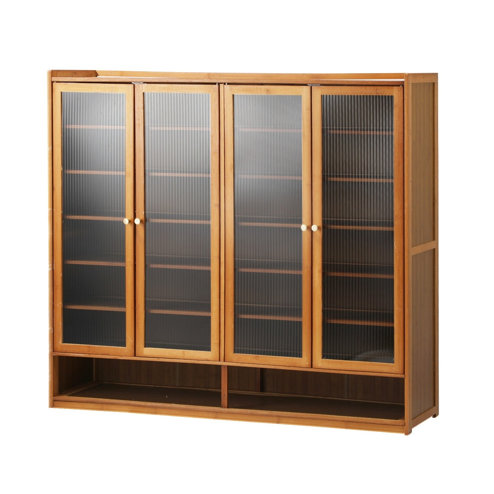 Shoe Storage Cabinet 3/4 Doors 7 Shelves Brown