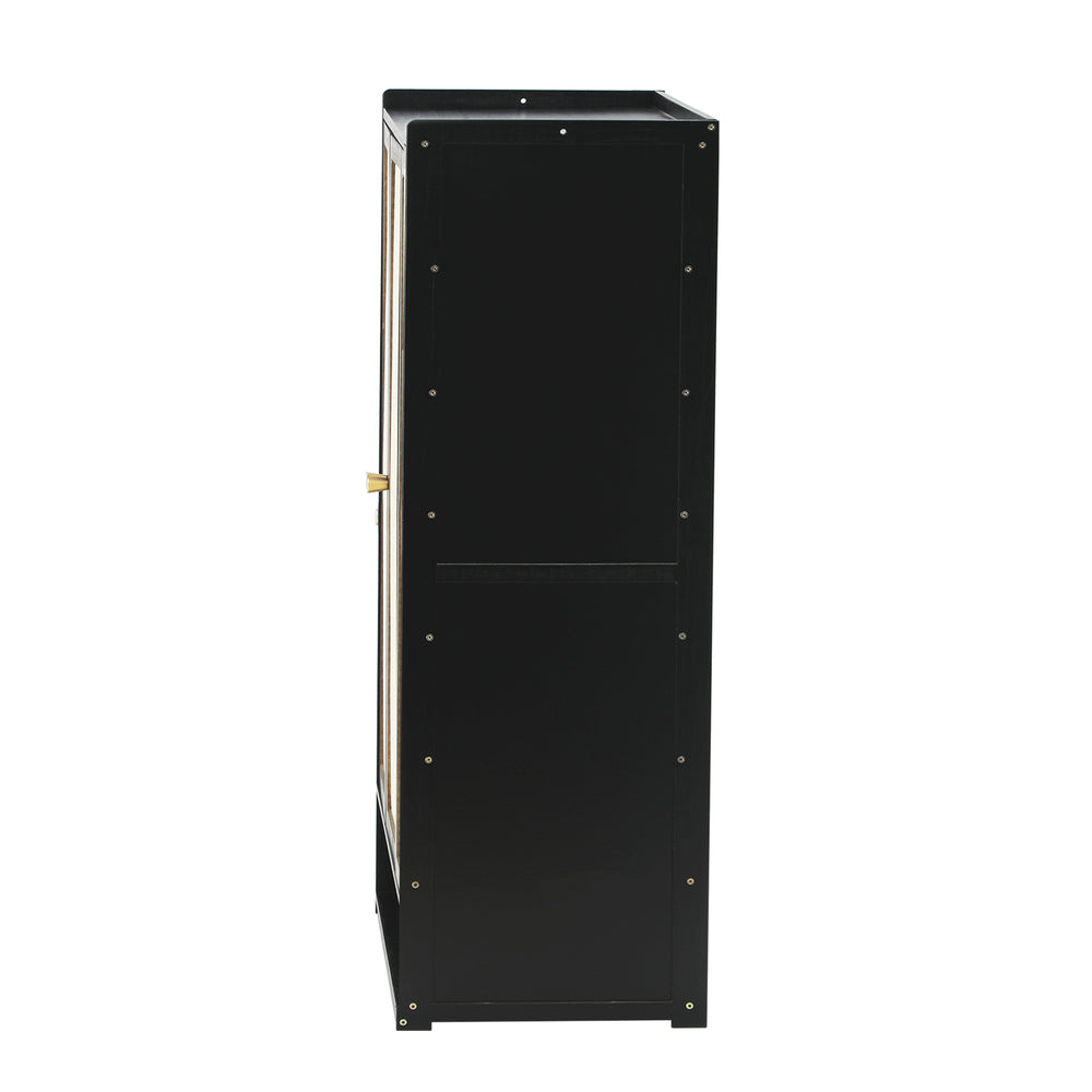 shoe-storage-cabinet-2-doors-rattan-black