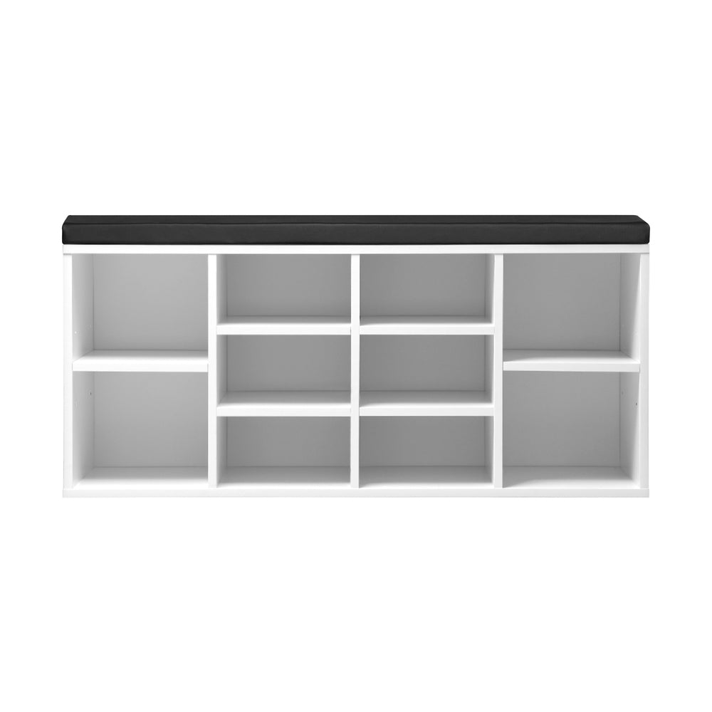 Shoe Bench 105cm Shoe Storage Cabinet Orgaiser Rack Storage Shelf Black and White