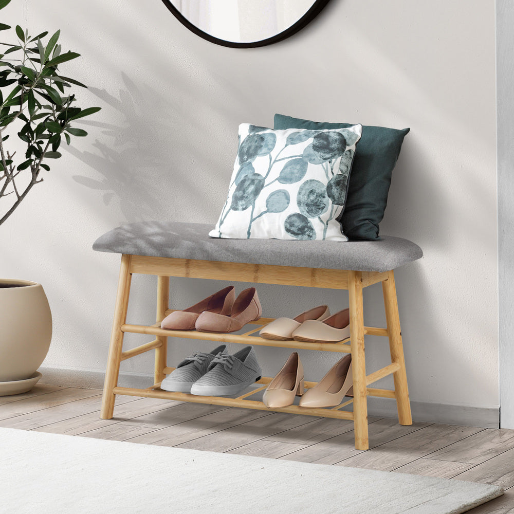 Shoe Storage Bench Bamboo 70cm