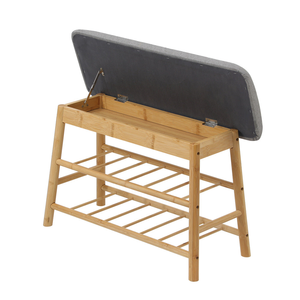 Shoe Storage Bench Bamboo 70cm