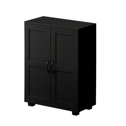 Storage Cabinet Buffet Sideboard 2 Door Black/Natural/White